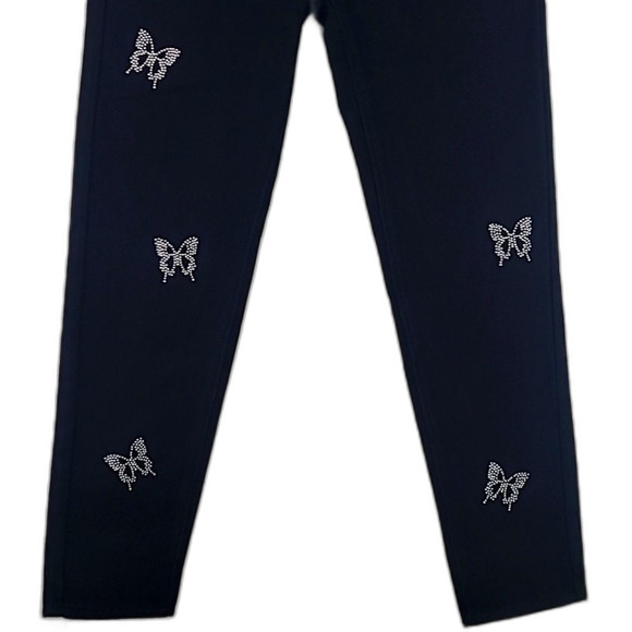 Pacsun Black Ultra High-Rise Slim Jeans w/Silver Butterfly Print. Size 23 - Picture 5 of 8